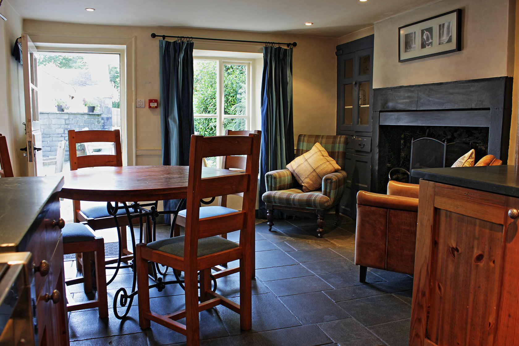 Inside one of the private dog friendly cottages at the Masons Arms, Strawberry Bank