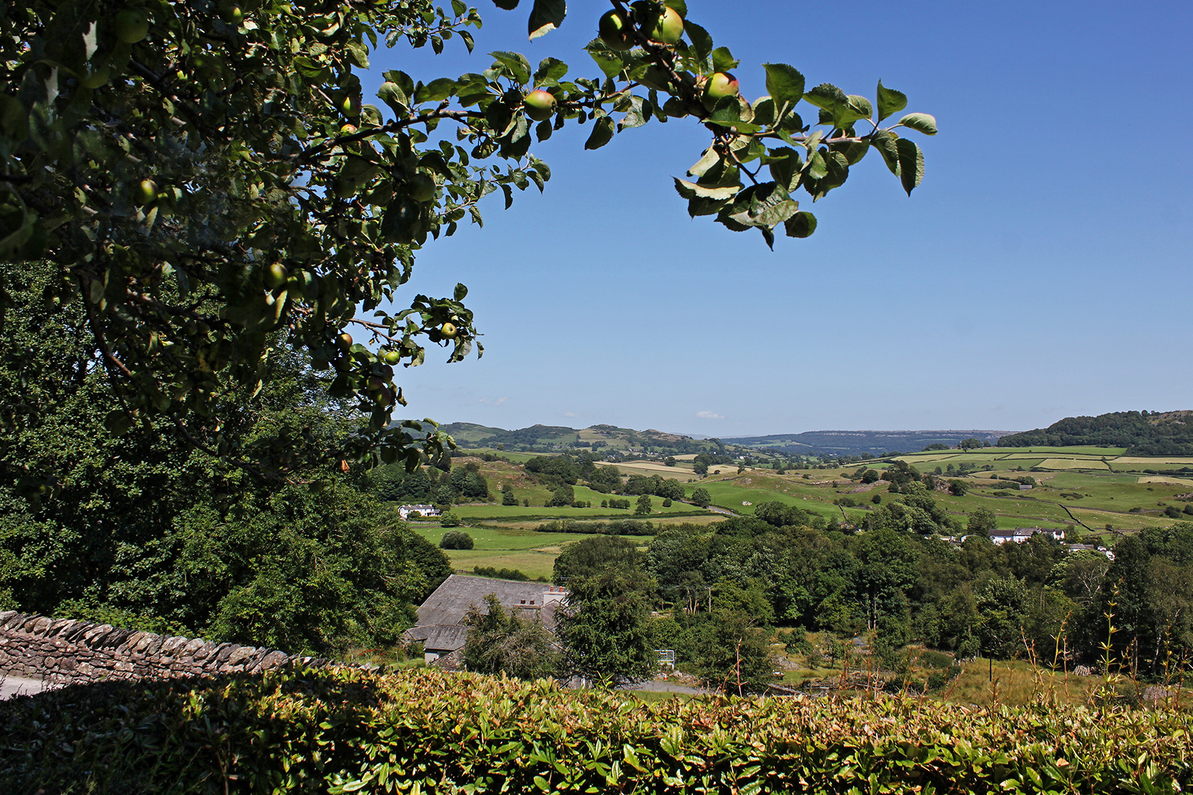 External shot of the view from Winster Cottage close to Windermere at the Masons Arms Inn and Hotel in Strawberry Bank